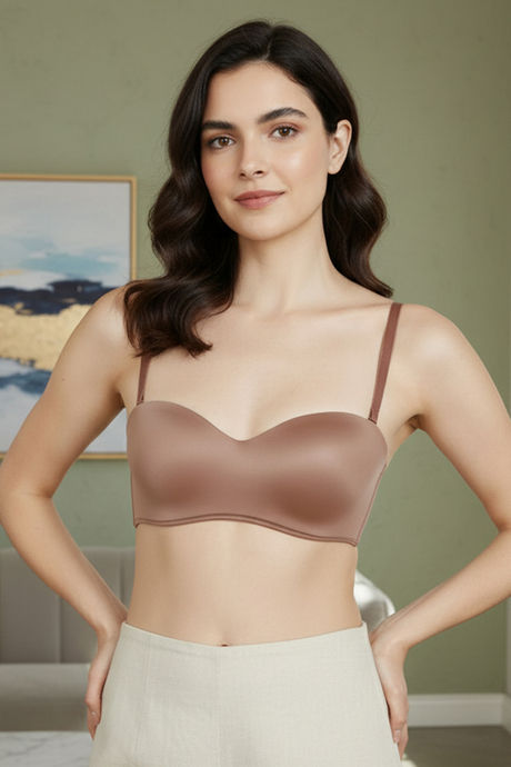 Zivame At Work Padded Wired 3/4Th Coverage Strapless Bra - Beaver Fur — image 3